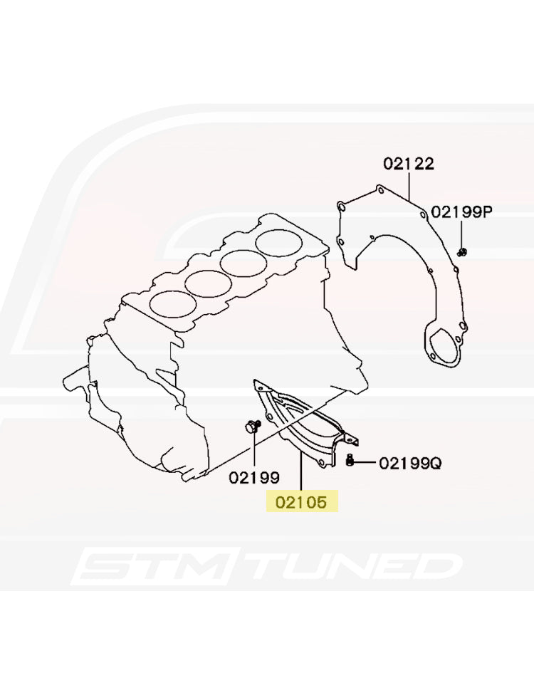 Mitsubishi OEM Flywheel Housing Cover for Evo 4-9 (MD340017)