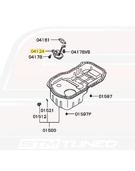 MD343947 OEM Evo 4-9 Engine Oil Strainer Diagram