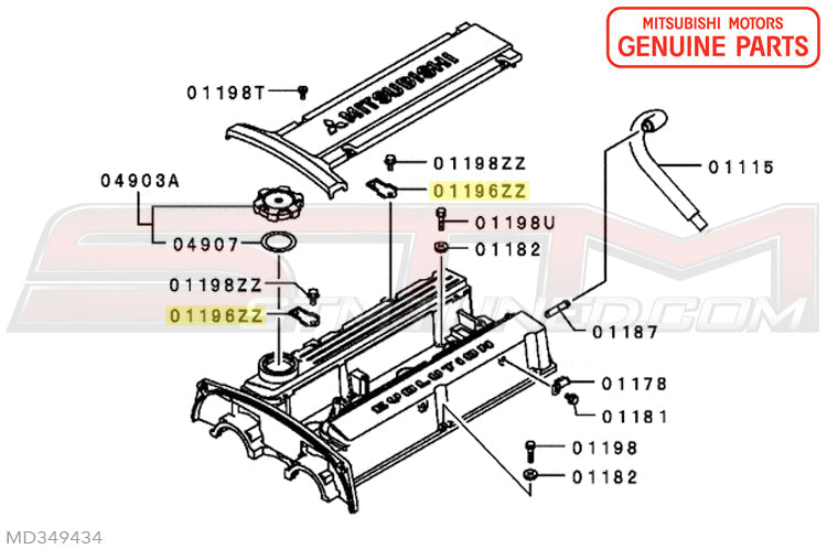 MD349434 Mitsubishi Valve Cover Bracket - Evo 7/8/9