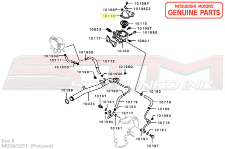 Mitsubishi Water Neck - Evo 7/8/9