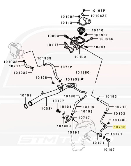Mitsubishi OEM Turbo Water Feed Pipe for Evo 8 (MD363253)