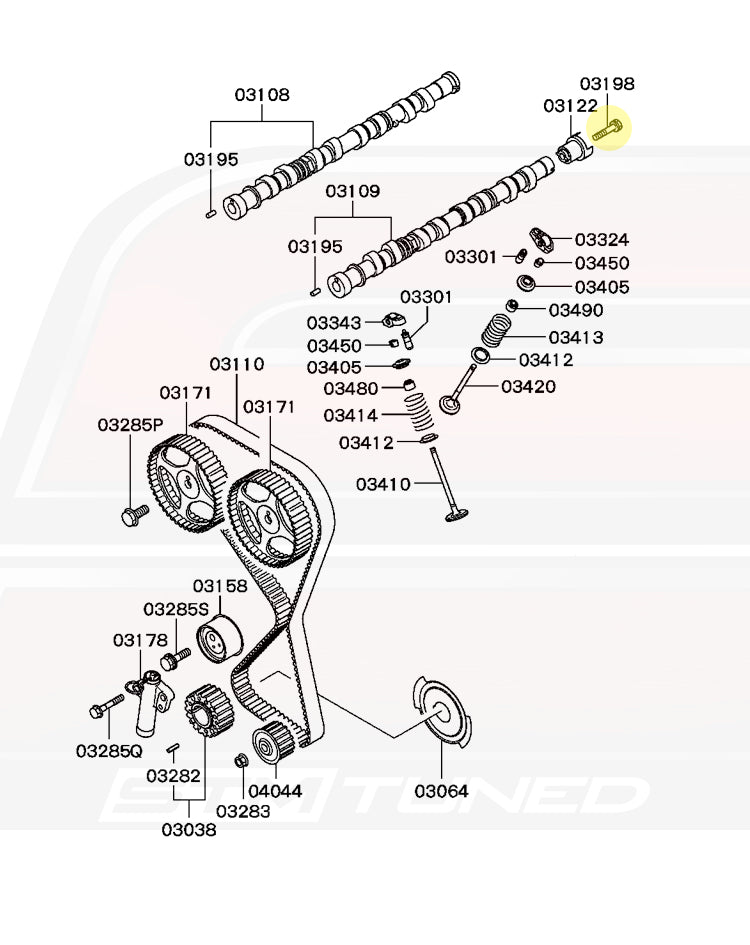 Mitsubishi OEM Cam Sensor Sensing Cylinder Bolt for Evo 7/8/9 (MD368730)