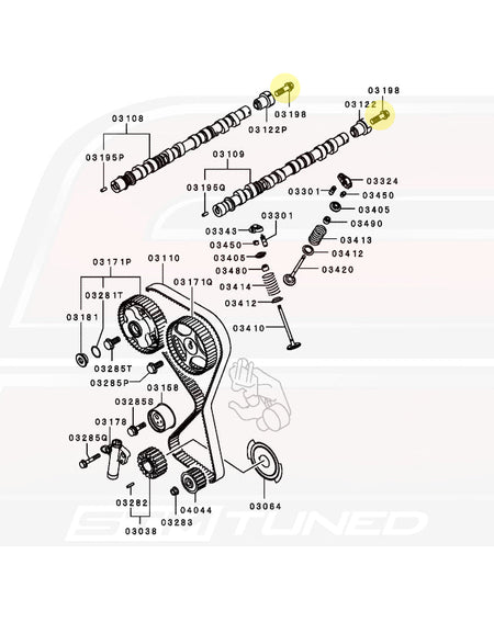 Mitsubishi OEM Cam Sensor Sensing Cylinder Bolt for Evo 7/8/9 (MD368730)