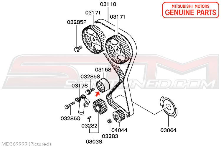 MD369999 Mitsubishi Timing Belt Tensioner Pulley - Evo 4-9