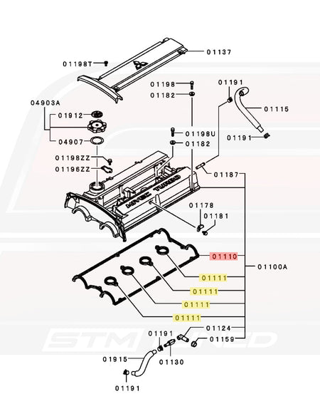 Mitsubishi OEM Evo 9 Valve Cover Gaskets (MD372906 MD373583)