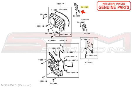 MD373570 Mitsubishi Metal Timing Belt Upper Under Cover (Left Side / Rear) - Evo 9