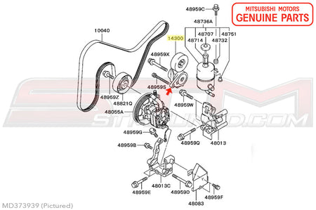 MD373939 Mitsubishi Alternator Tensioner Pulley - Evo 7/8/9