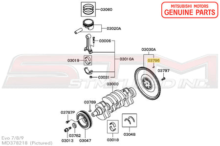 MD378218 Mitsubishi Flywheel Dowel Pin - Evo 7-9/X