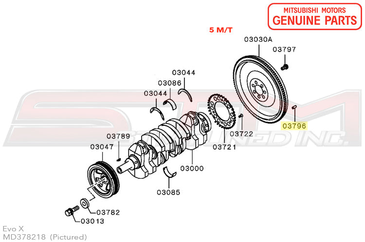 MD378218 Mitsubishi Flywheel Dowel Pin - Evo 7-9/X