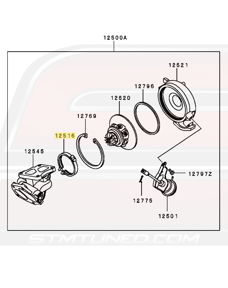 Mitsubishi OEM Turbo Housing Clamp Diagram
