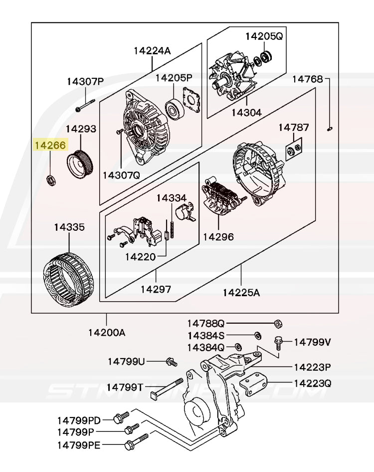Mitsubishi OEM 3000GT Alternator Diagram
