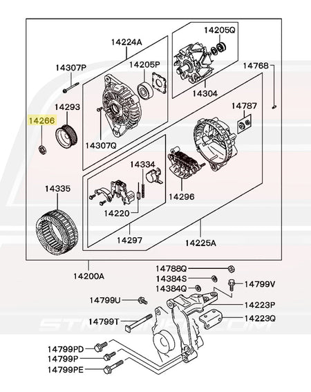 Mitsubishi OEM 3000GT Alternator Diagram