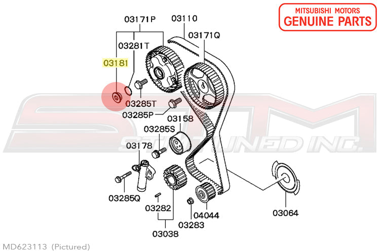 MD623113 Mitsubishi Cam Gear Cap MIVEC Intake - Evo 9