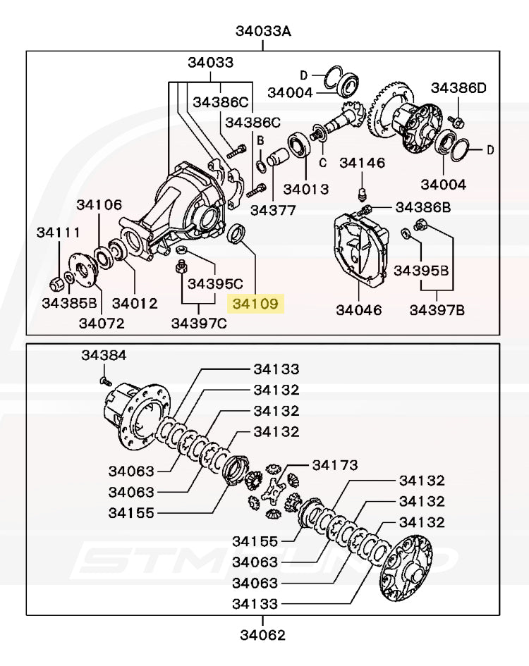 Evo 4-9 Rear Axle Seal (MD707184)