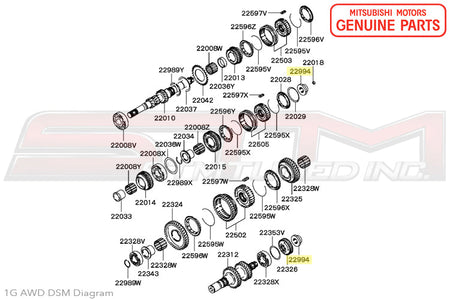 MD731948 Mitsubishi Manual Transmission Stake Nut - 1G/2G DSM