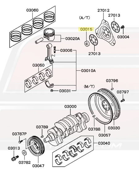 Mitsubishi OEM Auto Input Shaft Pilot Bushing for 6-Bolt 1G DSM (MD732972)