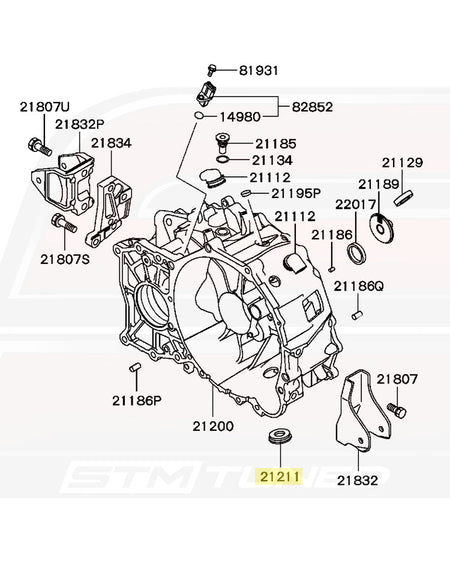 MD747412 Clutch Housing Diagram for Evo 7/8/9