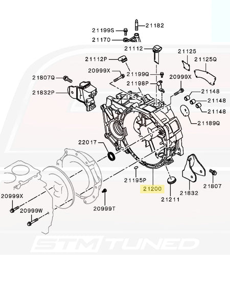 MD747412 Clutch Housing Diagram for Evo X