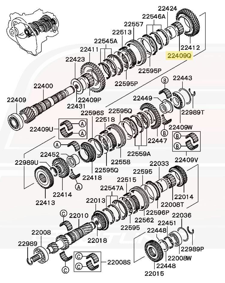 Mitsubishi OEM Needle Bearing for 5-Speed Evo 5-9 (MD748181)
