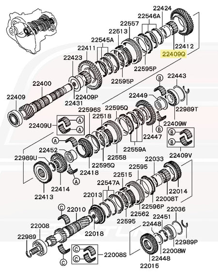 Mitsubishi OEM Needle Bearing for 5-Speed Evo 5-9 (MD748181)