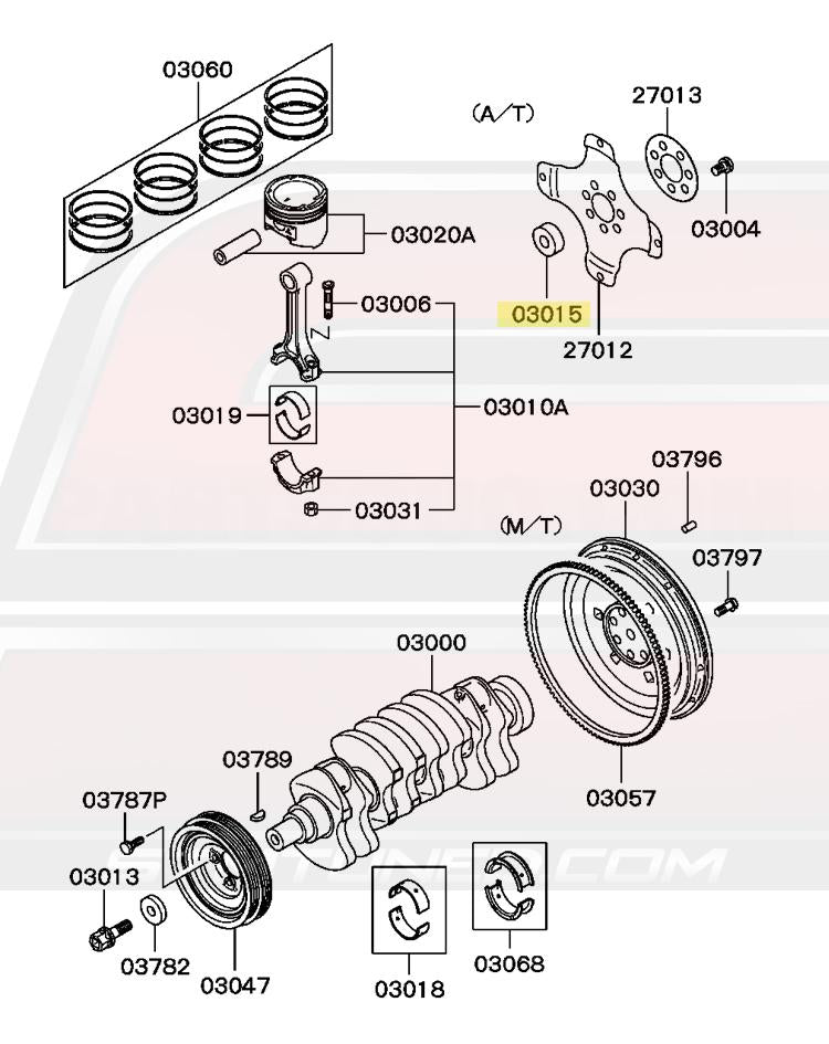 Mitsubishi OEM Auto Input Shaft Pilot Bushing for 7-Bolt 2G DSM (MD756767)