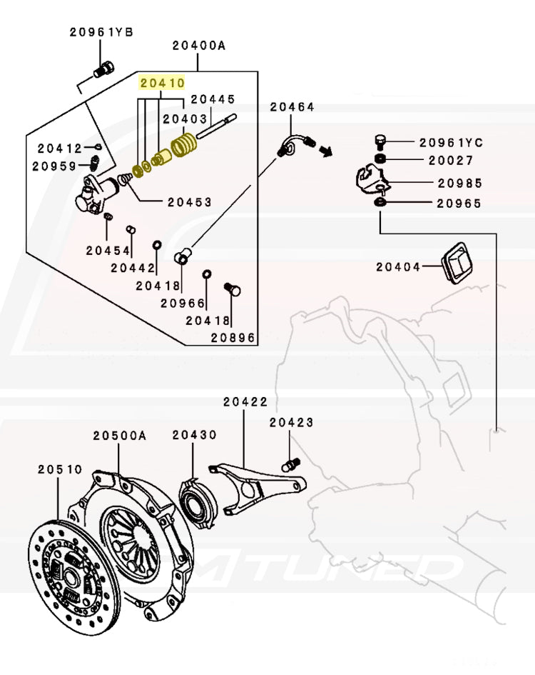 OEM 3000GT/Stealth Slave Cylinder Repair Kit (MD979428)
