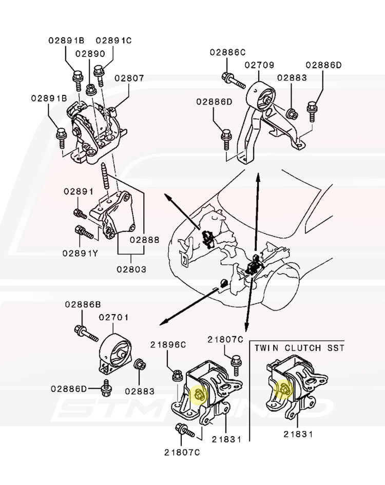 MF104928 Evo X Engine Mounts