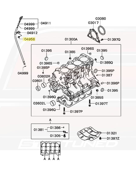 Mitsubishi OEM Engine Oil Dipstick Tube Bolt for Evo 4-9 (MF140021)