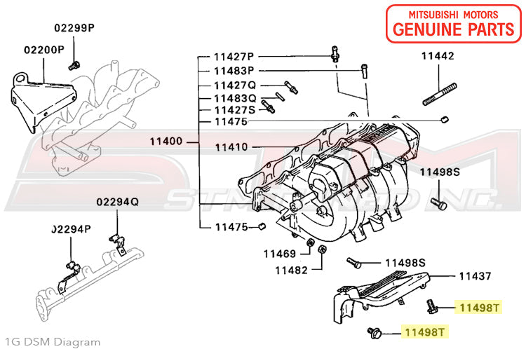 MF140057 Mitsubishi Intake Manifold Bracket Bolt - 1G DSM