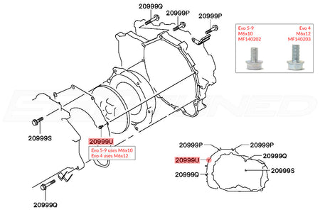 Mitsubishi OEM Transmission to Engine Bolt for Evo 4 (MF140203)