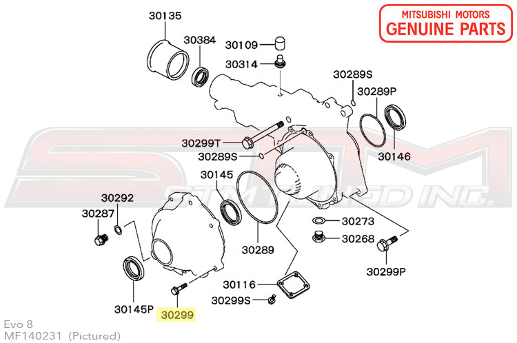 MIT-MF140231 Mitsubishi Transfer Case Bolt - Evo 8/9