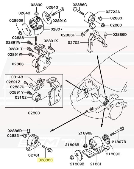 MF140273 Evo 8/9 Engine Mount Diagram