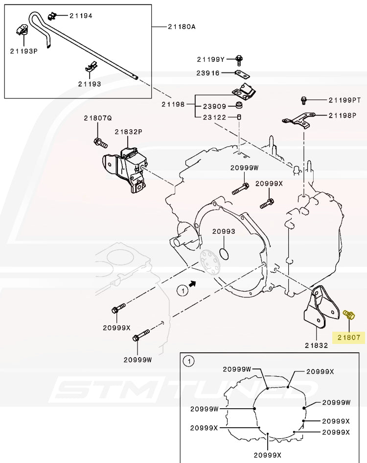 Mitsubishi OEM Transmission Mount Bolt for Evo X SST (MF140283)