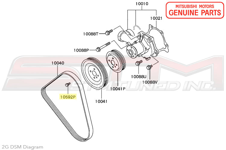 MF241224 Mitsubishi Water Pump Pulley Bolt - 1G/2G DSM
