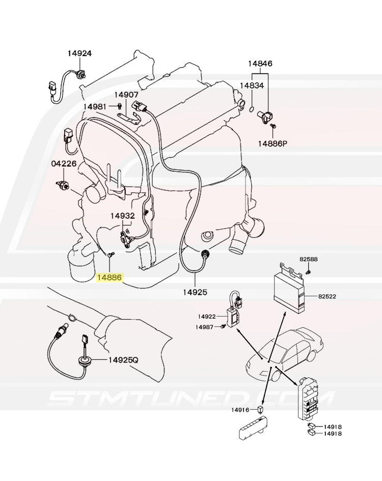 Mitsubishi OEM Crank Trigger Sensor Bolt for Evo 7/8/9 (MF241225)