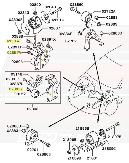 Evo 8 5-Speed Motor Mounts