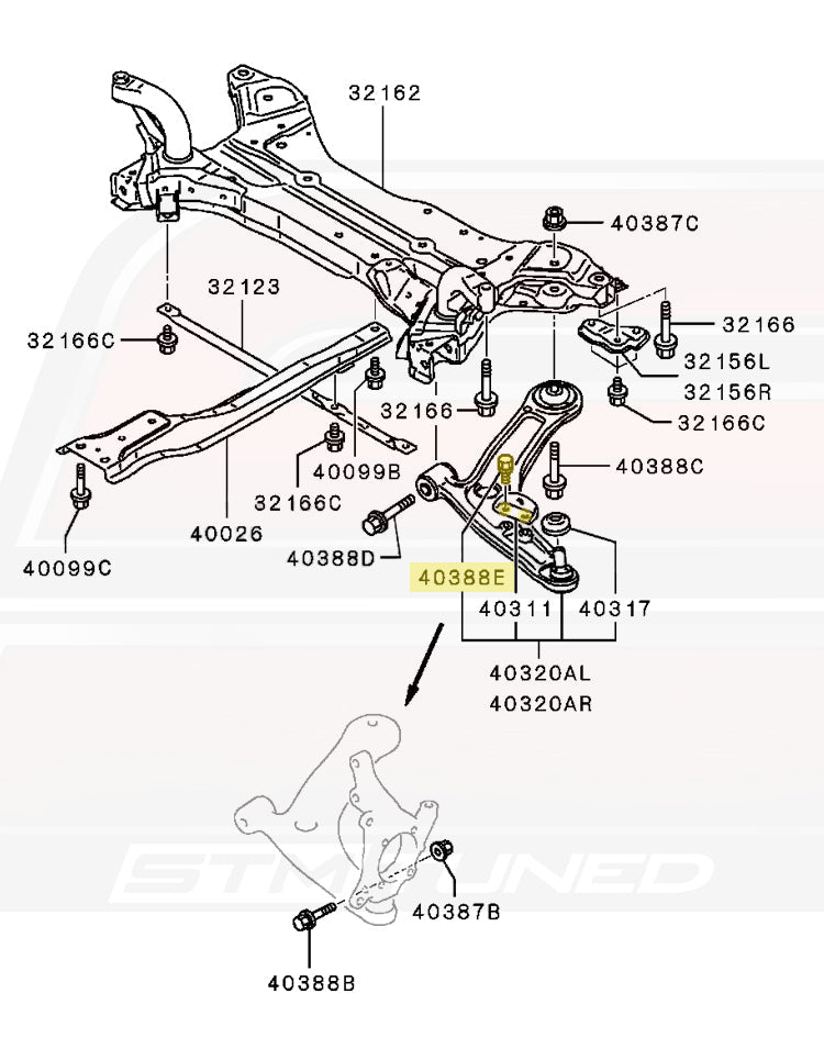 CZ4A Evo X Suspension Diagram