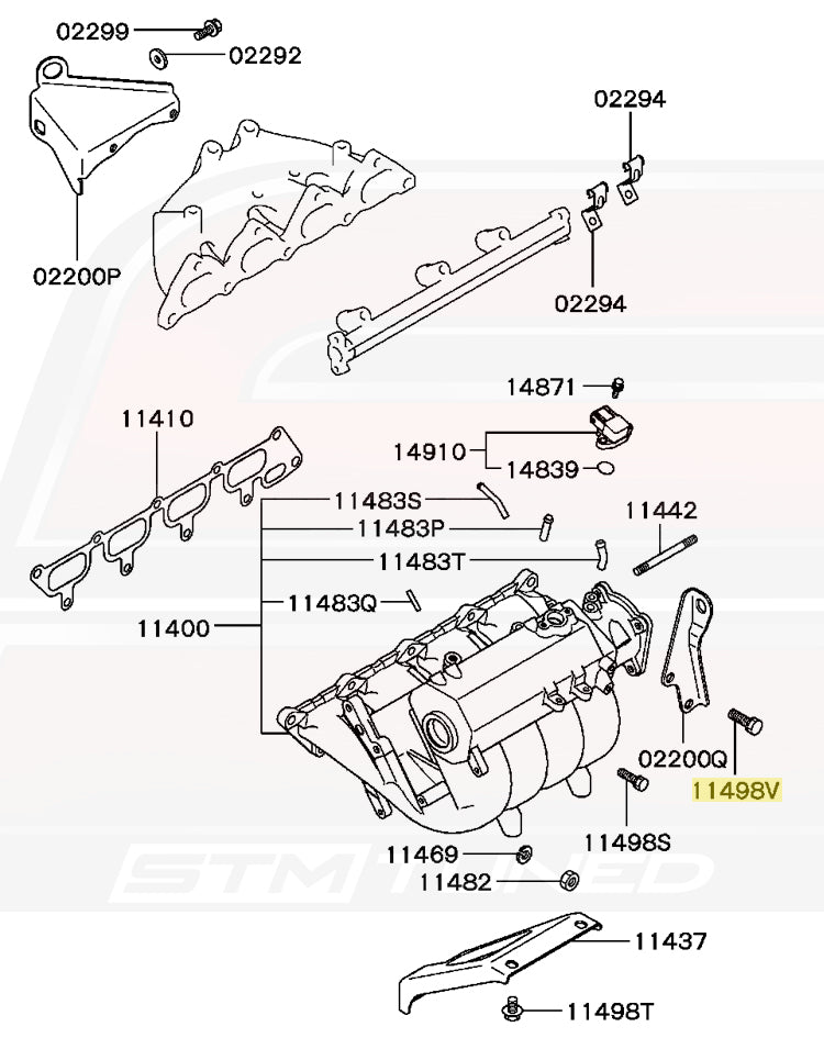 2G DSM Intake Manifold Diagram (MF241284 11498V)