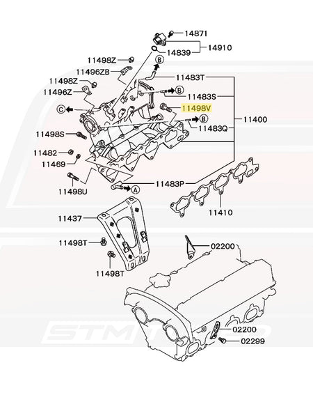 Evo 8 Intake Manifold Diagram (MF241284 11498V)