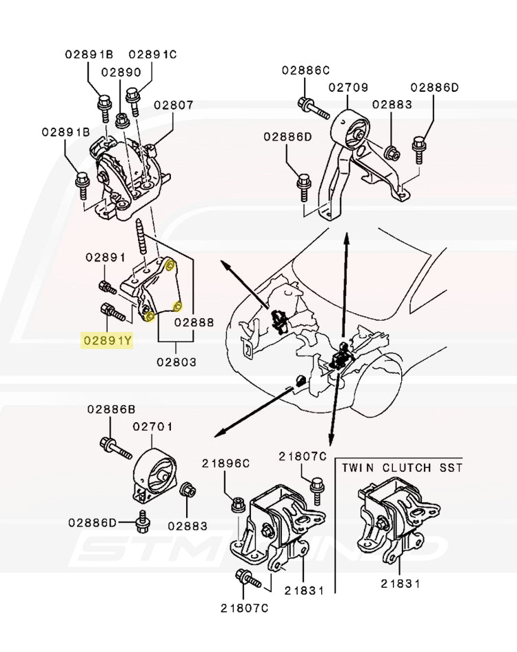MF241289 02891Y Evo X SST MR Engine Mounts