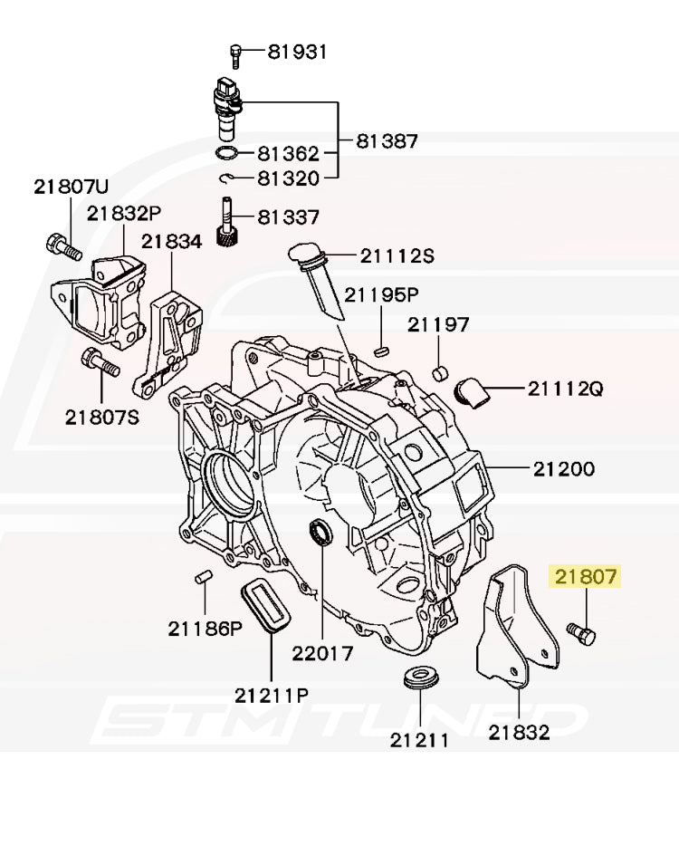 Mitsubishi OEM Front Trans Bracket Bolt for Evo 7/8/9 (MF241308)
