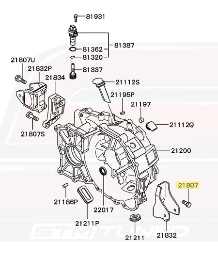 Mitsubishi OEM Front Trans Bracket Bolt for Evo 7/8/9 (MF241308)