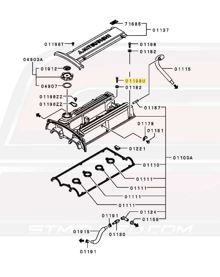 Evo 8 Valve Cover Diagram