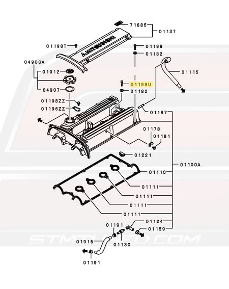 Evo 8 Valve Cover Diagram