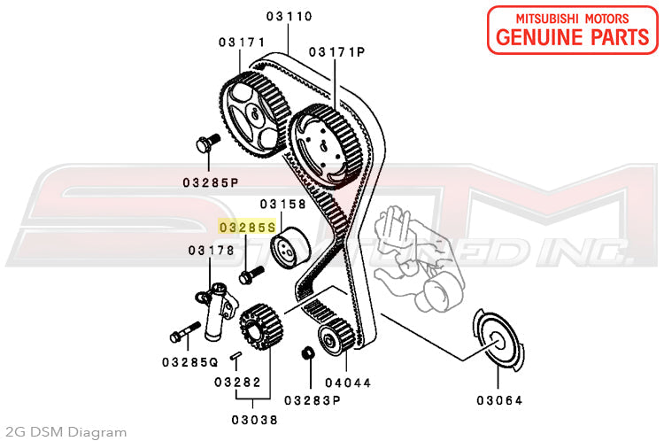 MF244884 Mitsubishi Timing Belt Tensioner Pulley Bolt - 2G DSM / 3S