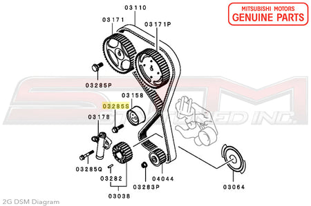 MF244884 Mitsubishi Timing Belt Tensioner Pulley Bolt - 2G DSM / 3S