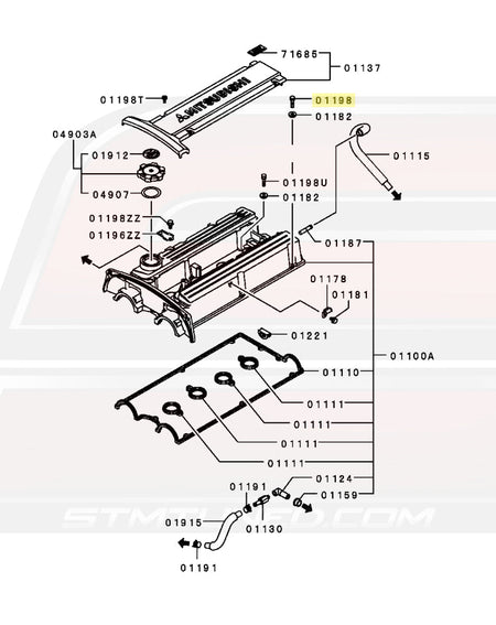 OEM Evo 8/9 Valve Cover Diagram