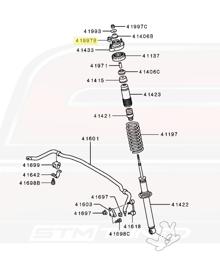 MF434105 Evo X Front Suspension Diagram