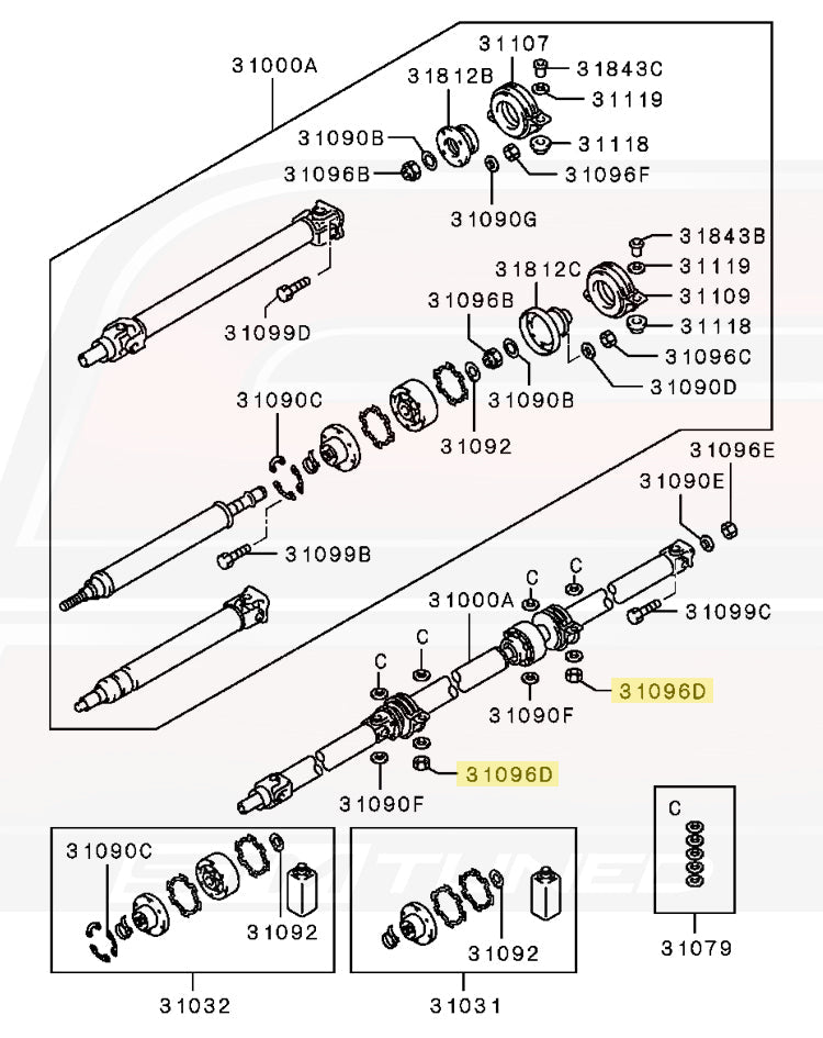 3000GT Driveshaft Diagram
