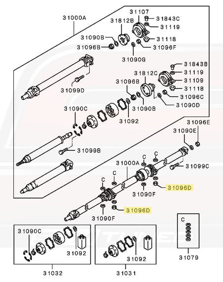 3000GT Driveshaft Diagram